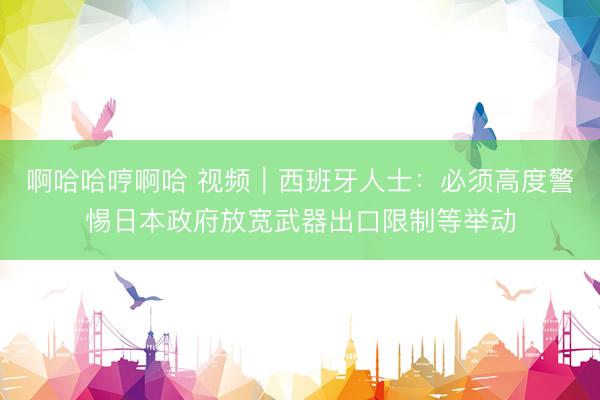啊哈哈哼啊哈 视频｜西班牙人士：必须高度警惕日本政府放宽武器出口限制等举动