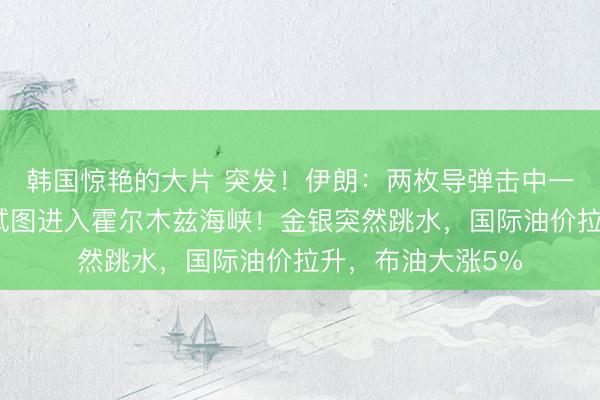 韩国惊艳的大片 突发!伊朗:两枚导弹击中一艘美军舰,该舰试图进入霍尔木兹海峡!金银突然跳水,国际油价拉升,布油大涨5%