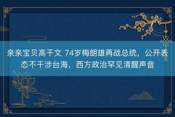 亲亲宝贝高干文 74岁梅朗雄再战总统,公开表态不干涉台海,西方政治罕见清醒声音