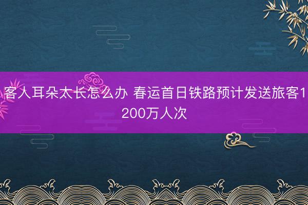 客人耳朵太长怎么办 春运首日铁路预计发送旅客1200万人次