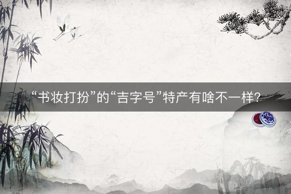 “书妆打扮”的“吉字号”特产有啥不一样？