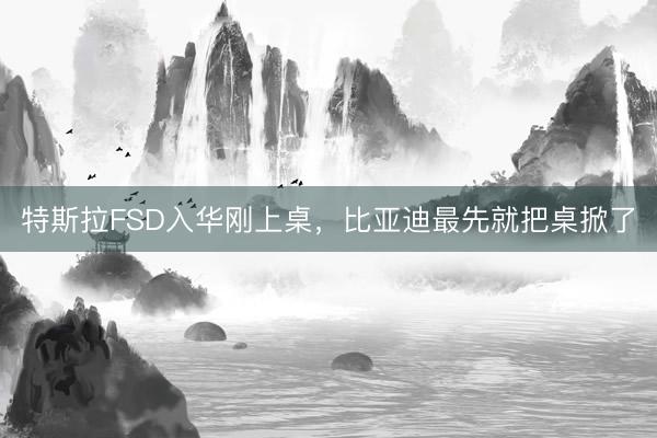 特斯拉FSD入华刚上桌，比亚迪最先就把桌掀了