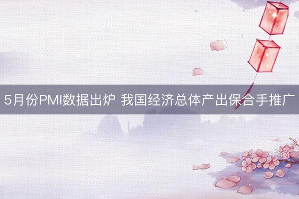 5月份PMI数据出炉 我国经济总体产出保合手推广