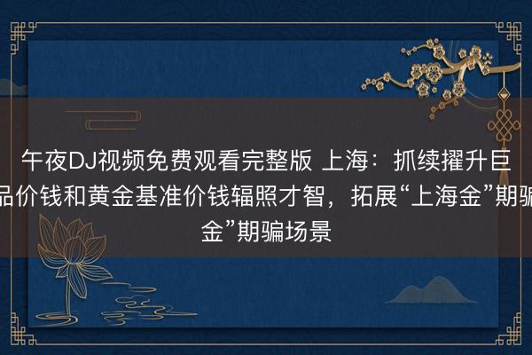 午夜DJ视频免费观看完整版 上海：抓续擢升巨额商品价钱和黄金基准价钱辐照才智，拓展“上海金”期骗场景