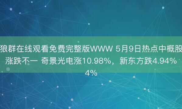 狼群在线观看免费完整版WWW 5月9日热点中概股涨跌不一 奇景光电涨10.98%，新东方跌4.94%