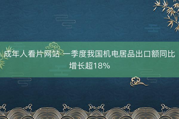 成年人看片网站 一季度我国机电居品出口额同比增长超18%
