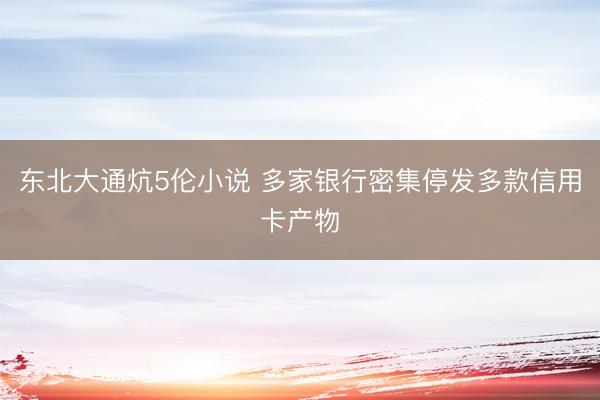 东北大通炕5伦小说 多家银行密集停发多款信用卡产物