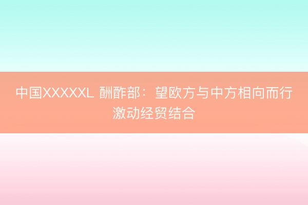 中国XXXXXL 酬酢部:望欧方与中方相向而行激动经贸结合