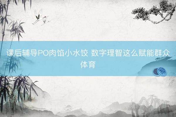 课后辅导PO肉馅小水饺 数字理智这么赋能群众体育