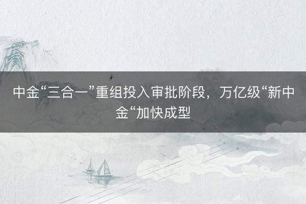 中金“三合一”重组投入审批阶段，万亿级“新中金“加快成型