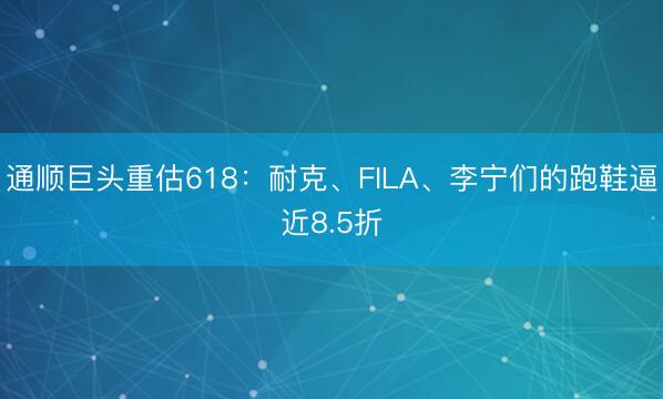 通顺巨头重估618:耐克、FILA、李宁们的跑鞋逼近8.5折