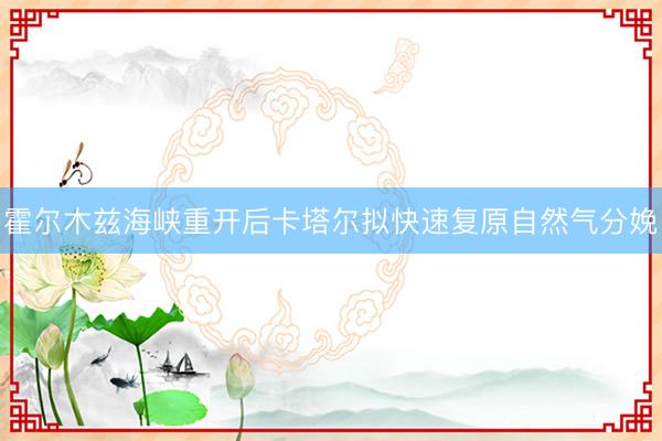 霍尔木兹海峡重开后卡塔尔拟快速复原自然气分娩